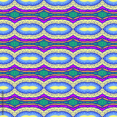Seamless pattern with ethnic ornament. Indian theme. Vector illustration
