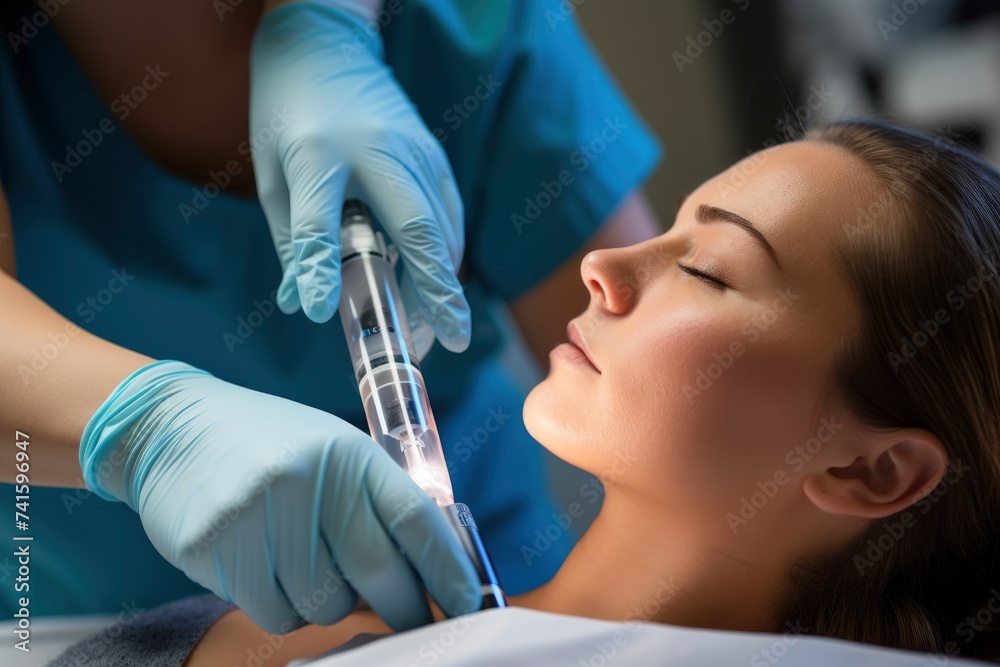 Futuristic Nanomedicine Procedure in Action. generative ai Futuristic Nanomedicine Procedure in Action. generative ai