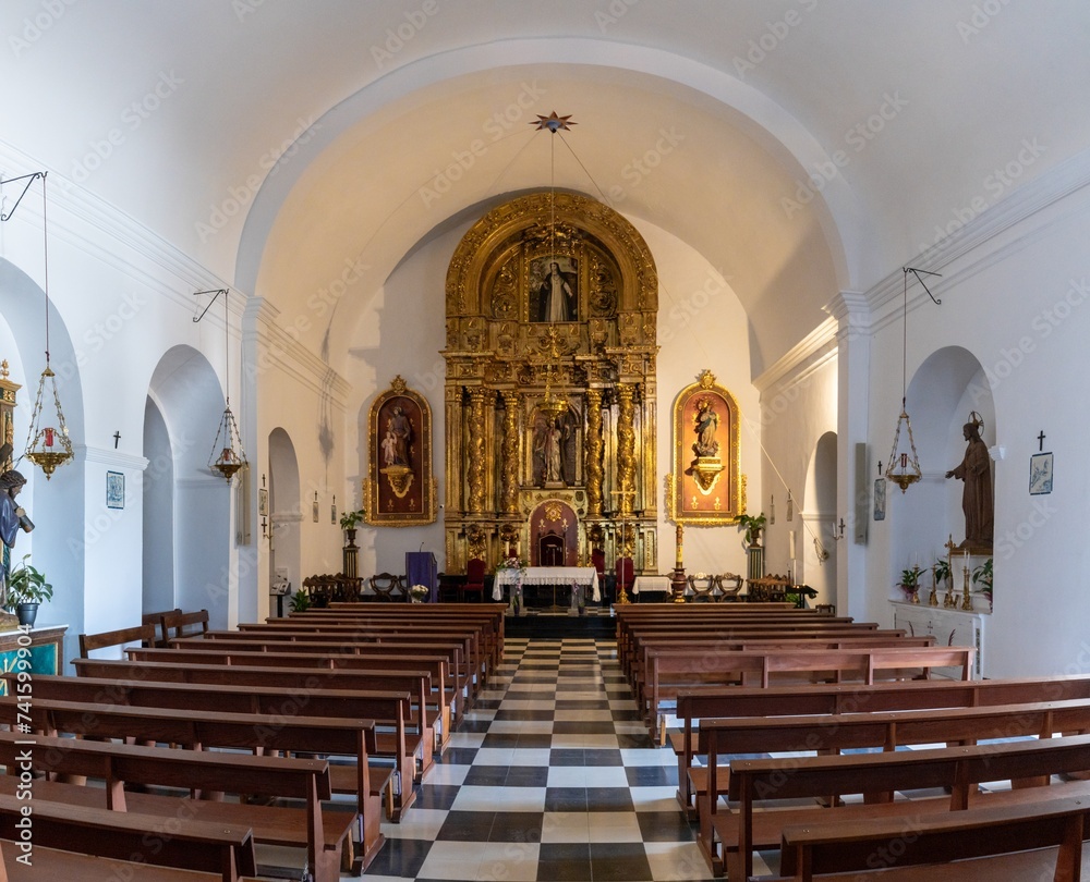 interior view of the Church of Santa Eulalia del Riu in northeastern Ibiza