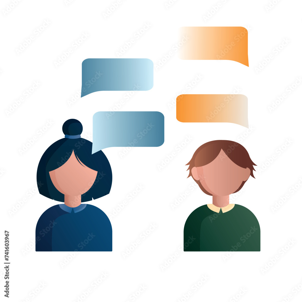 a set of icons with characters who communicate a set of icons with characters who communicate