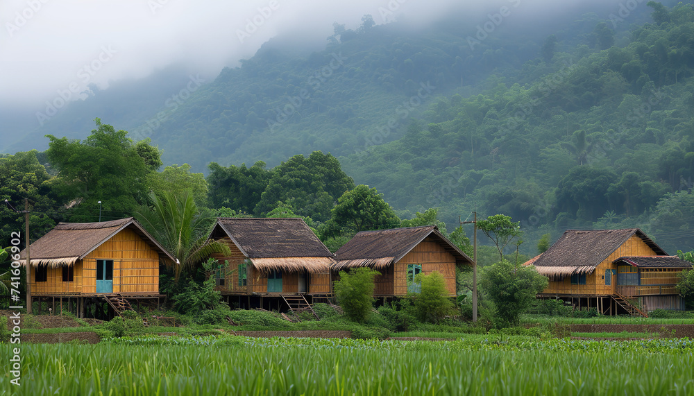 asian house in the mountains