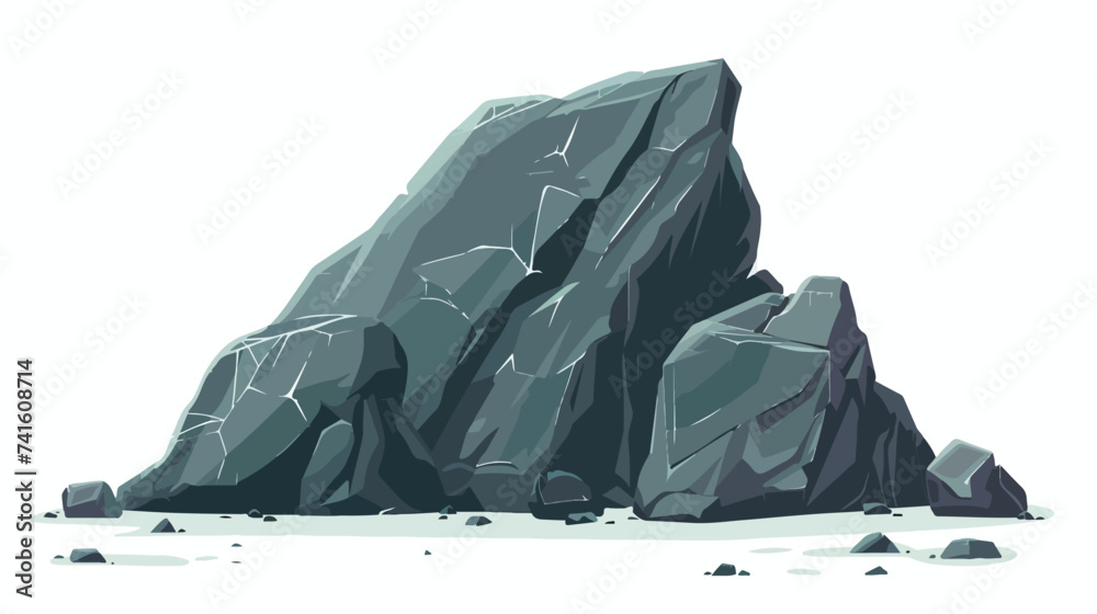 Large rock vector flat minimalistic isolated illu