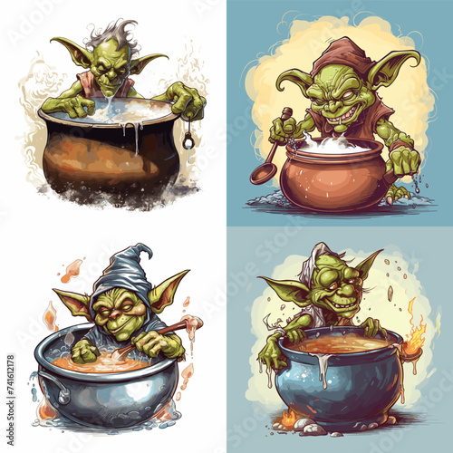 Goblins cook poison in my furnace set art print