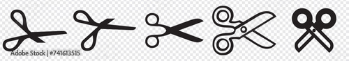 Scissors vector icon set. Pictogram of scissor. Symbol of cutting.