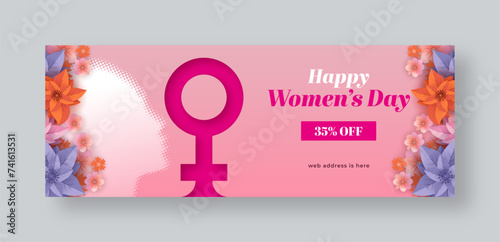 International Women s day floral illustration  March 8 Women s Day banner or background template