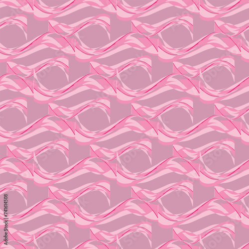 Waves Design Pink Seamless Vector Pattern Design