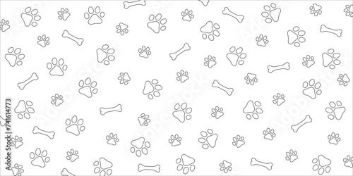 Background with paw print. Vector cat's or dog's paw print on white background.	