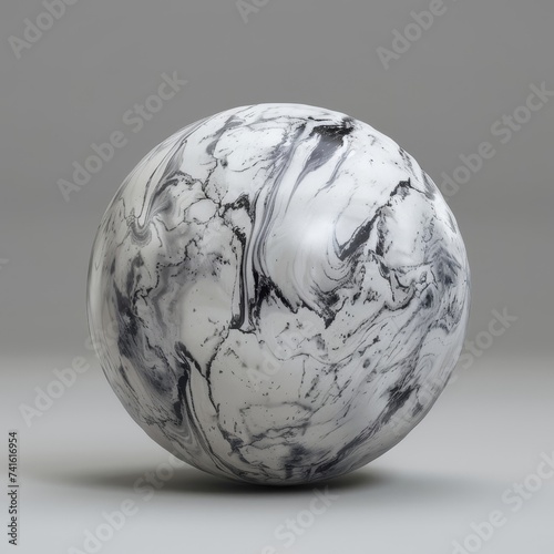 Black and White Marble Ball on Table