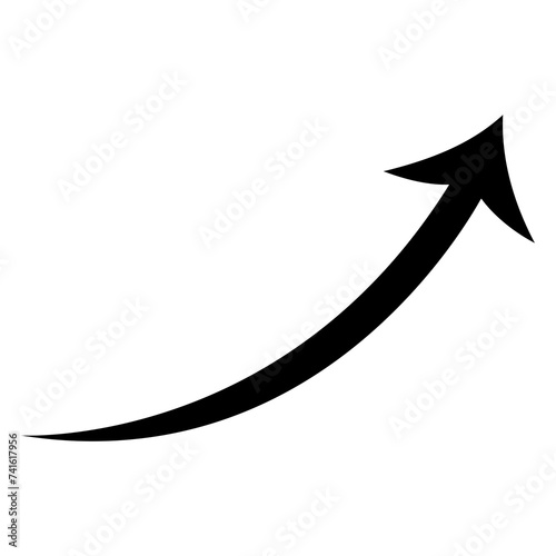 black arrow icon on white background. flat style. arrow icon for your web site design, logo, app, UI. arrow indicated the direction symbol. curved arrow photo