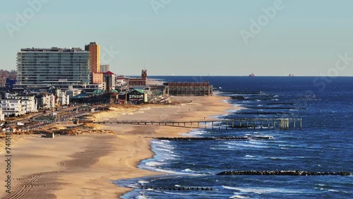 The Asbury Park Coastline from an aerial view