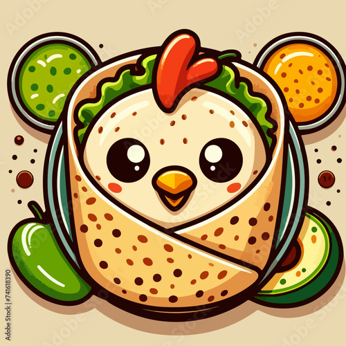 Burrito Beautiful mouthwatering golden Mexican fast food