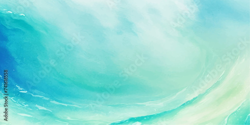 abstract soft blue and green abstract water color ocean wave texture background. Banner Graphic Resource as background for ocean wave and water wave abstract graphics  © The Alpha