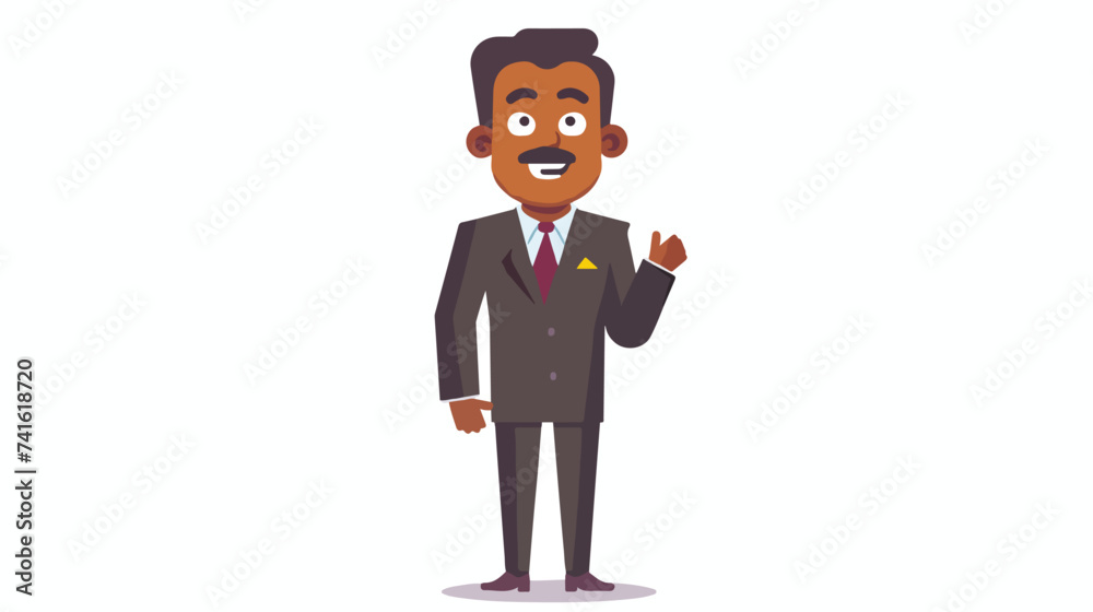 Indian man in business suit vector flat isolated