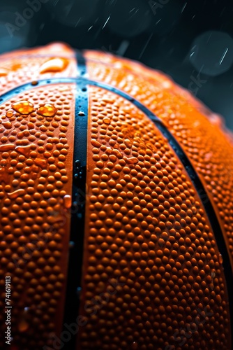 Close up basketball ball, sport theme suitable for greeting card, header, website, flyers preparation for Championship Game