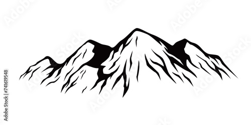 mountains silhouette design. adventure logo, sign and symbol.