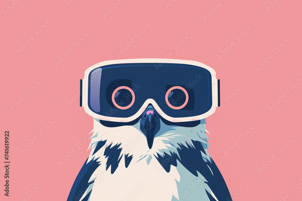design illustration of an owl with 3d glasses design illustration of an owl with 3d glasses