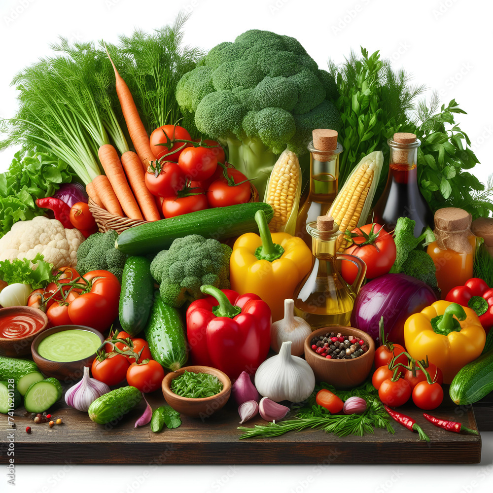 set of vegetables for cooking isolated on white background set of vegetables for cooking isolated on white background