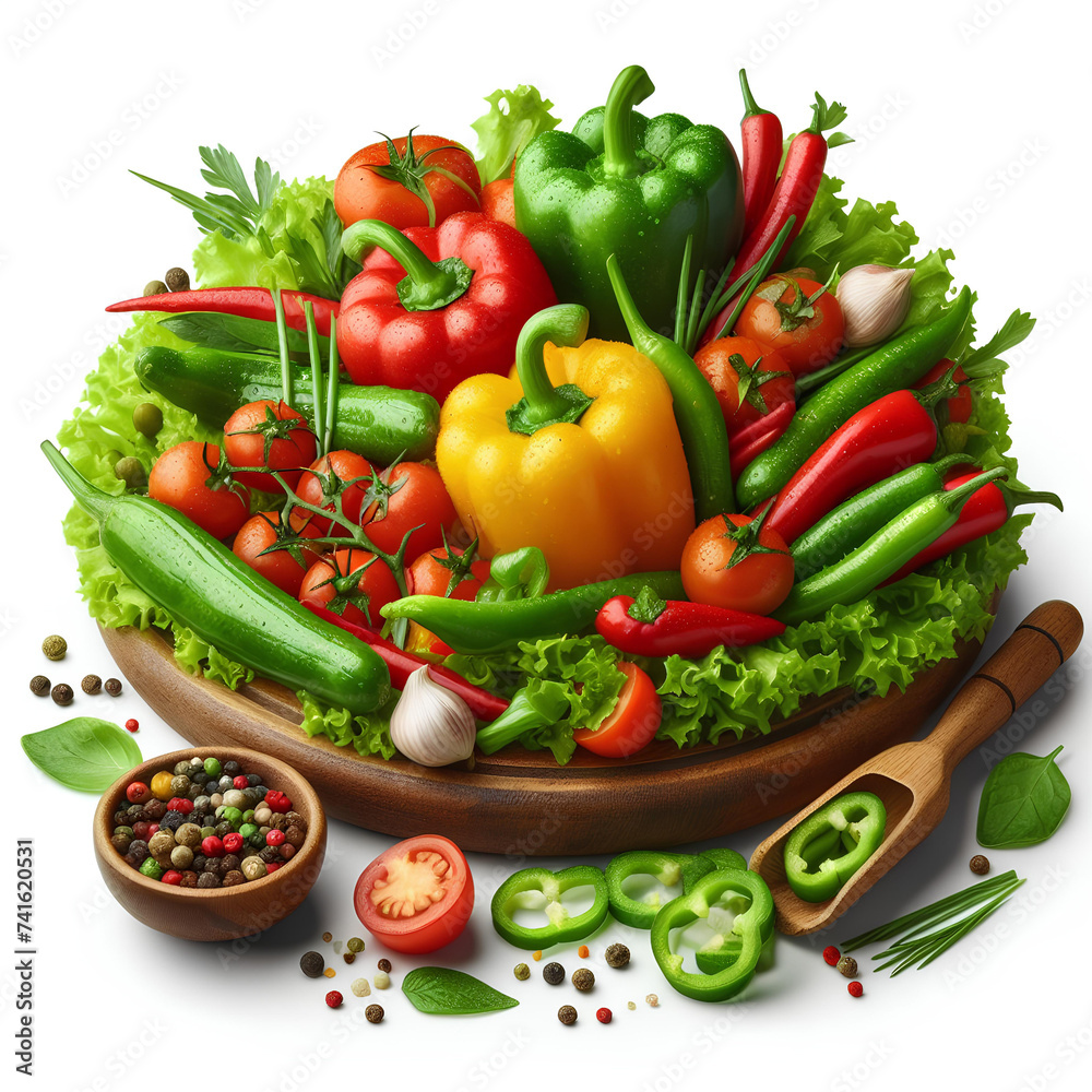 salad pepper isolated on white background salad pepper isolated on white background