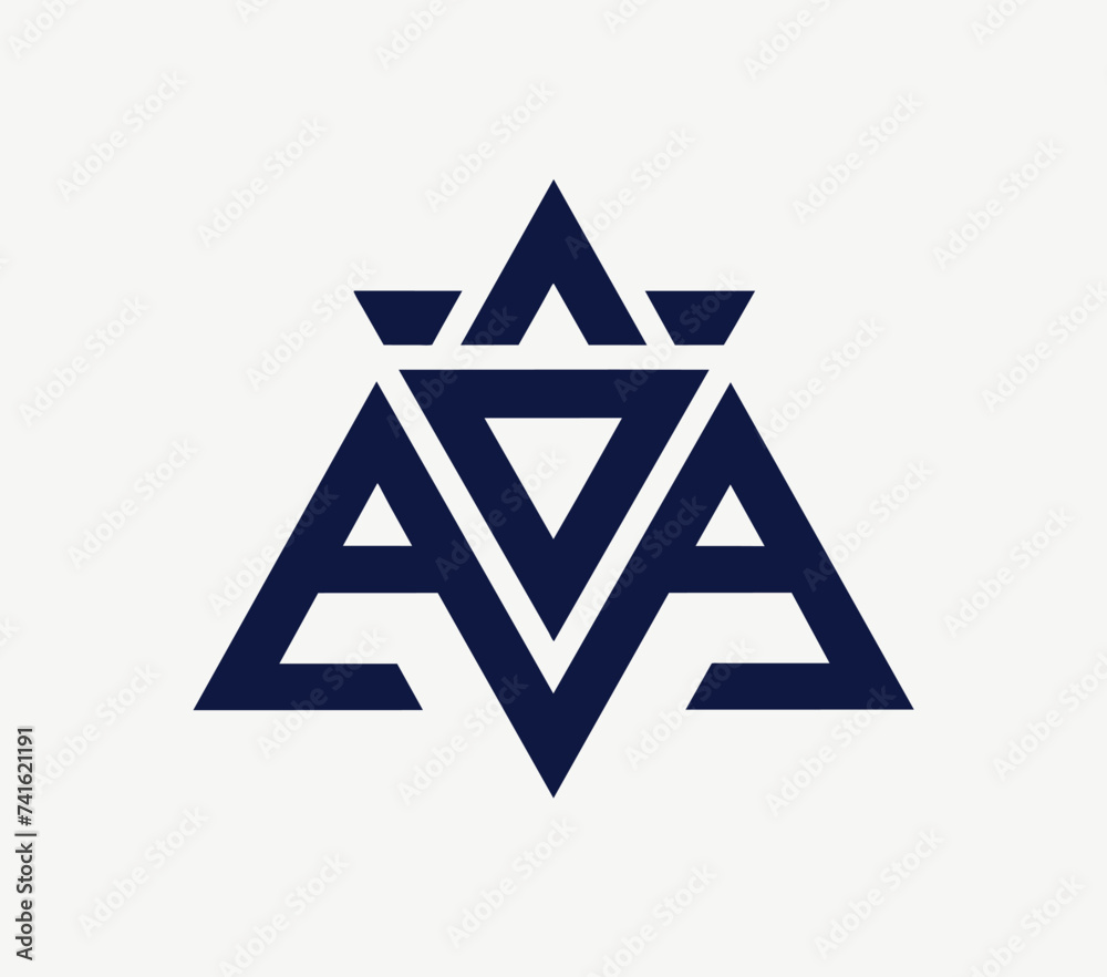 Vector modern monogram initial letter AAA logo design template Vector modern monogram initial letter AAA logo design template
