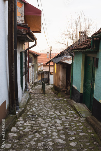 Old city street view Stari Grad Sarajevo Bosnia and Herzegovina