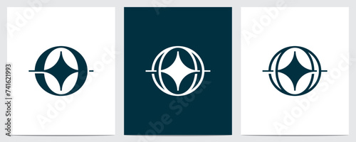 Letter O star logo design for business company