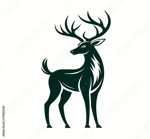 simple abstract elk deer logo template illustration inspiration © intaneriyani