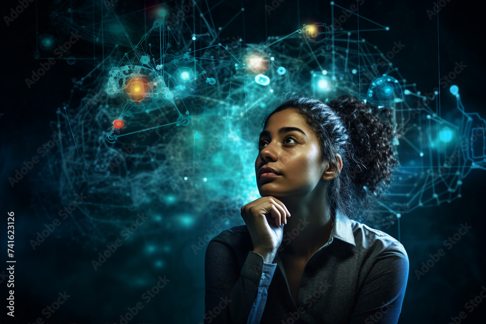 Created with generative AI picture of confident office worker IT specialist system administrator manager Created with generative AI picture of confident office worker IT specialist system administrator manager