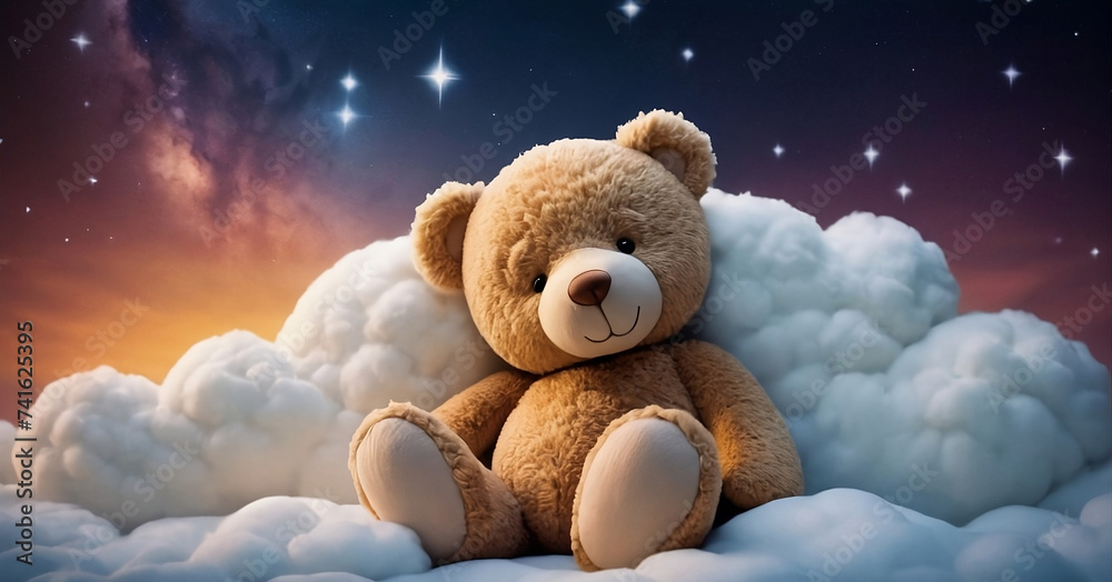 teddy bear on the sky background teddy bear on the sky background