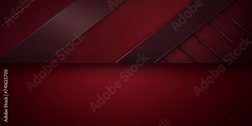 Abstract dark red background with metallic stripes, Generative AI illustrations.