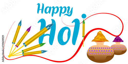 illustration of abstract colorful Happy Holi background
