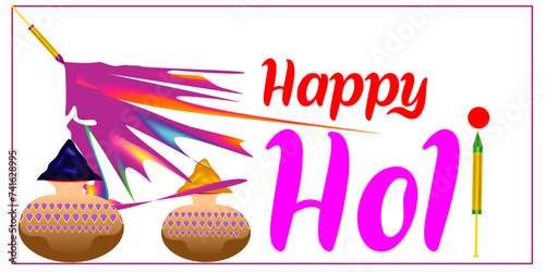 illustration of abstract colorful Happy Holi background
