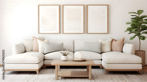 modern living room with sofa and frames © Abbas Samar shad