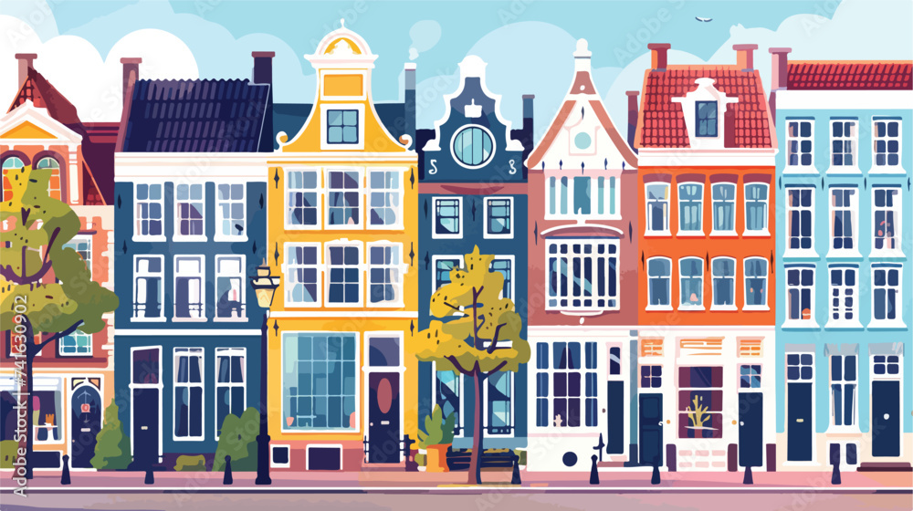 Netherlands Houses Amsterdam traditional colorful
