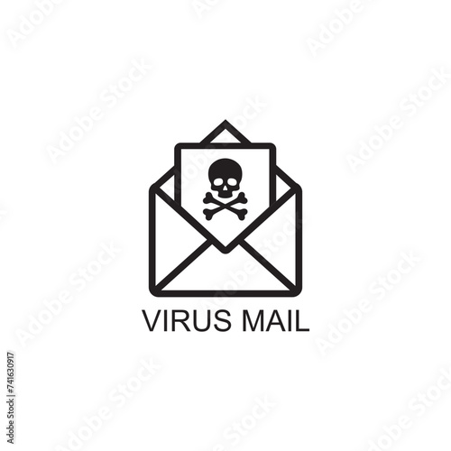 virus mail icon , mail icon