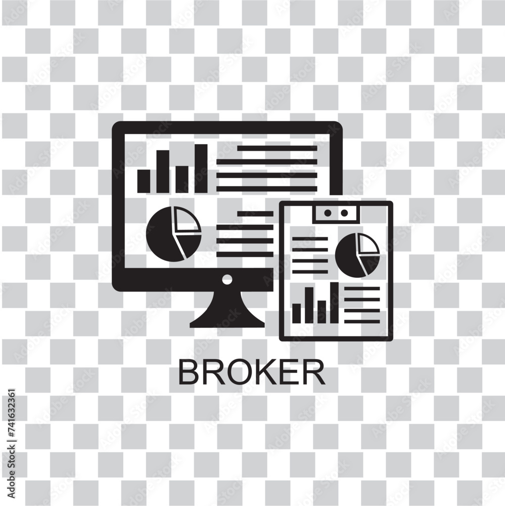 broker icon , finance icon vector - obrazy, fototapety, plakaty 