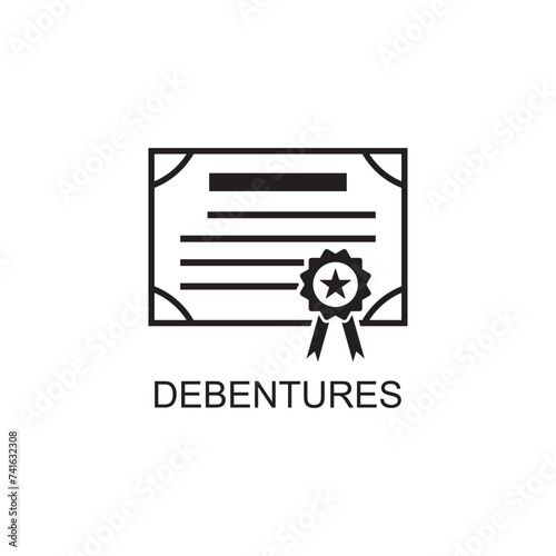 debentures icon , promissory icon vector photo