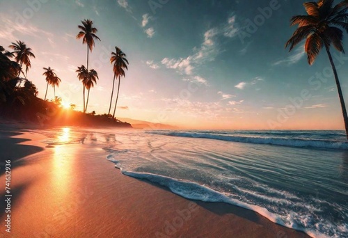 sunset beach photo