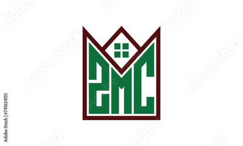 ZMC initial letter real estate builders logo design vector. construction ,housing, home marker, property, building, apartment, flat, compartment, business, corporate, house rent, rental, commercial photo