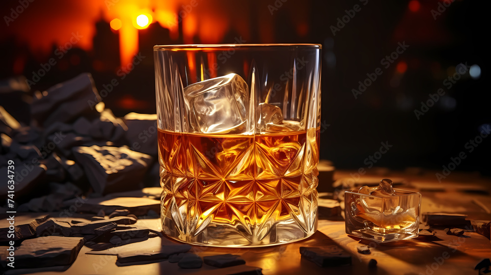 Concept illustration of whiskey bottle