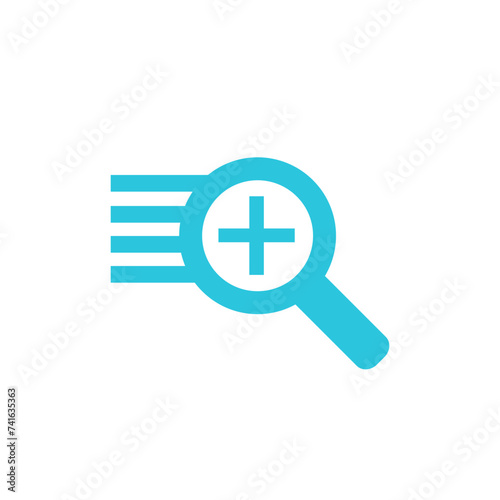 Closer data look icon, symbol, blue icon on white background, from blue icon set