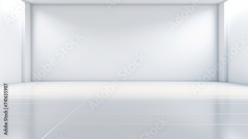 Abstract white studio background for product presentation. Empty room with shadows of window. Display product with blurred backdrop
