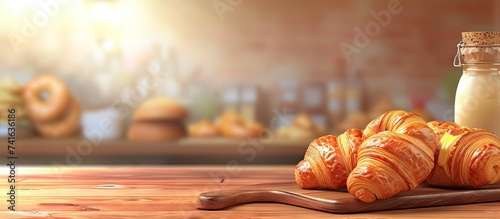 Croissant with ham and chee...