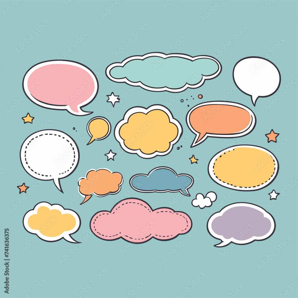 Set of speech bubbles vector illustration message bubble design Set of speech bubbles vector illustration message bubble design