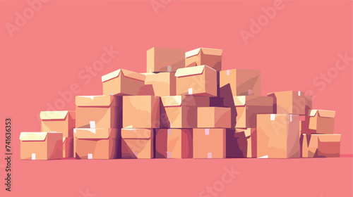 Pile of boxes vector flat minimalistic isolated i