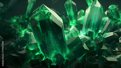 Top view of stunning bright crystals, shiny gemstones