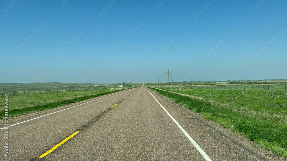Driving through the agricultural area along Highway 2 in Montana.