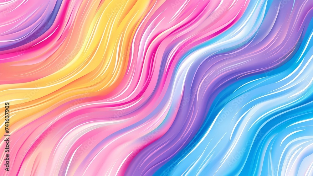 Vibrant Abstract Wavy Background in Pink, Orange, and Blue Hues