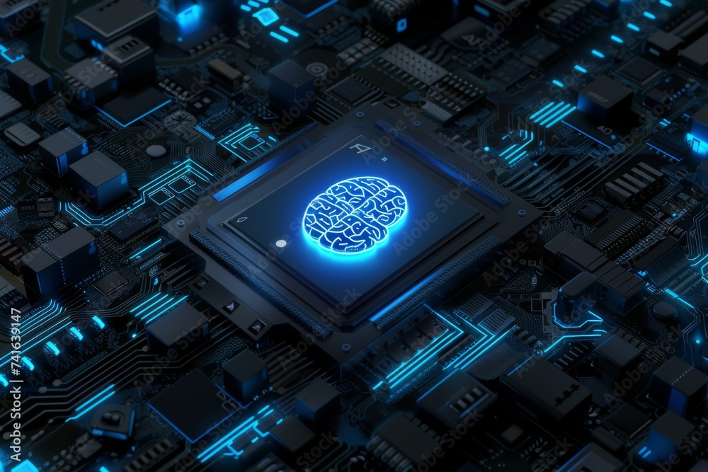 AI Brain Chip sight. Artificial Intelligence data deduplication human ...