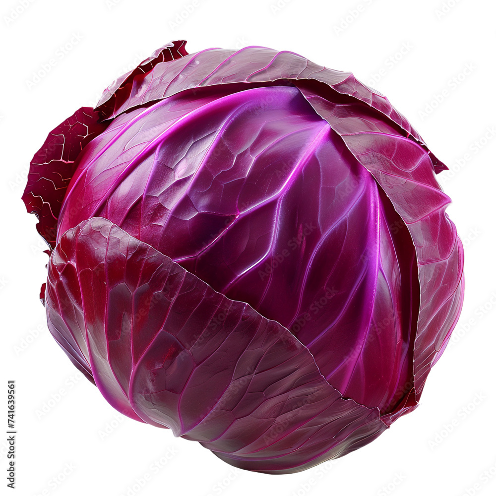 Obraz premium Red cabbage isolated on transparent background