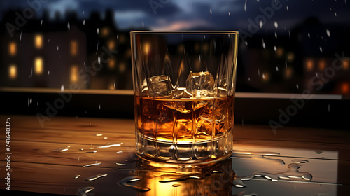 Concept illustration of whiskey bottle